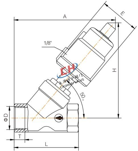 P3內(nèi)螺紋氣動角座閥連接尺寸